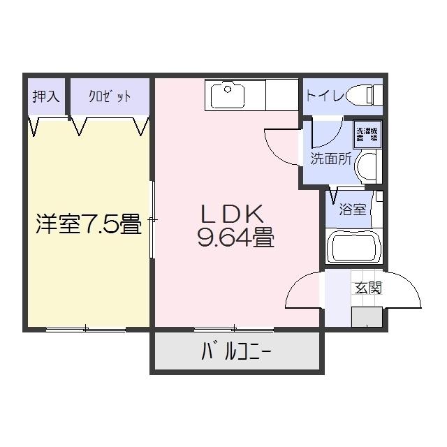 コーポ天晴(1LDK/2階)の間取り写真