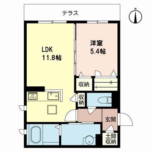 シャーメゾン菅原(1LDK/1階)の間取り写真