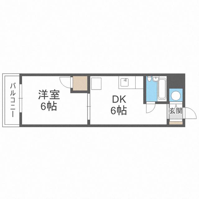 薬院Eビル(1DK/5階)の間取り写真