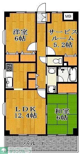 アレグリア芝山(2SLDK/1階)の間取り写真