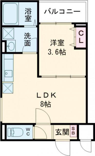 D PORTA BIJOU(1LDK/2階)の間取り写真