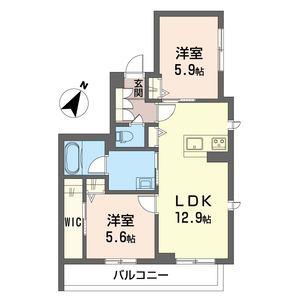 ベレオ姉崎東(2LDK/2階)の間取り写真