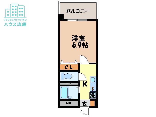 アンプルール・べトン扇町(1K/3階)の間取り写真