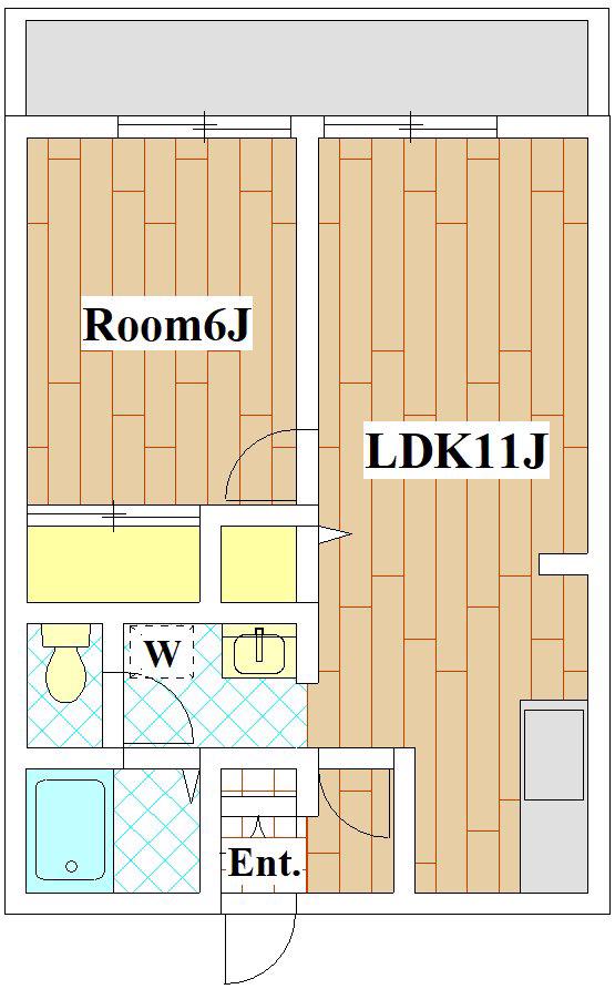 アビタシオン等々力(1LDK/1階)の間取り写真