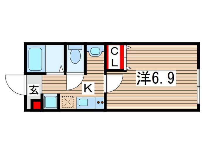 ルミナス逆井(1K/1階)の間取り写真
