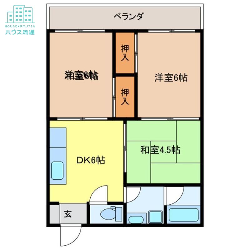 松尾ビル(3DK/3階)の間取り写真