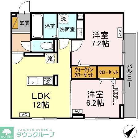 D-ROOM君塚IB(2LDK/2階)の間取り写真