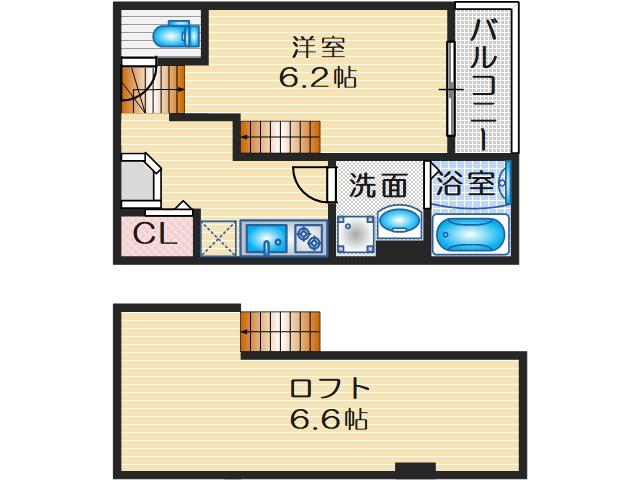 メゾンティエドゥール(1K/1階)の間取り写真