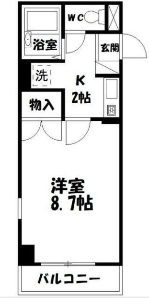 エルム元城(1K/1階)の間取り写真