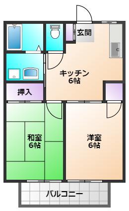 クリーンハイツマスダ(2DK/2階)の間取り写真