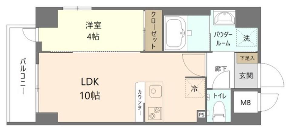 ヨコハマシギョウビル(1LDK/7階)の間取り写真
