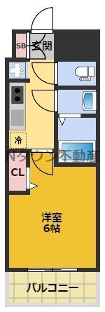 ディアレイシャス矢場町(1K/9階)の間取り写真