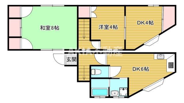 K-ウエスト館(3DK/2階)の間取り写真