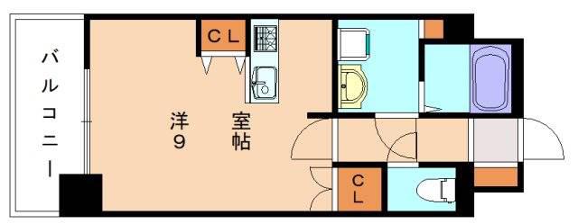 クレール桜(ワンルーム/2階)の間取り写真