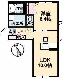 メゾンブランシュII(1LDK/1階)の間取り写真