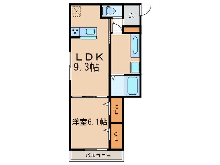 アイル宇治大久保(1LDK/1階)の間取り写真