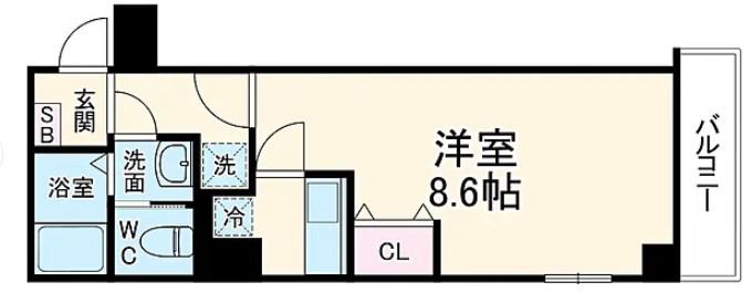 BELL AUBE大久保(1K/3階)の間取り写真
