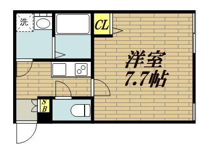 ベイルーム相模原中央(1K/1階)の間取り写真