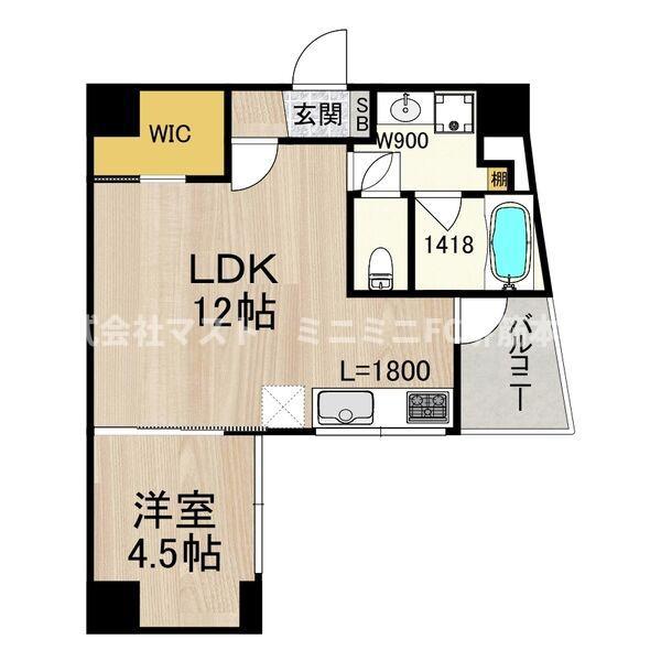 BRAVE北浜(1LDK/10階)の間取り写真