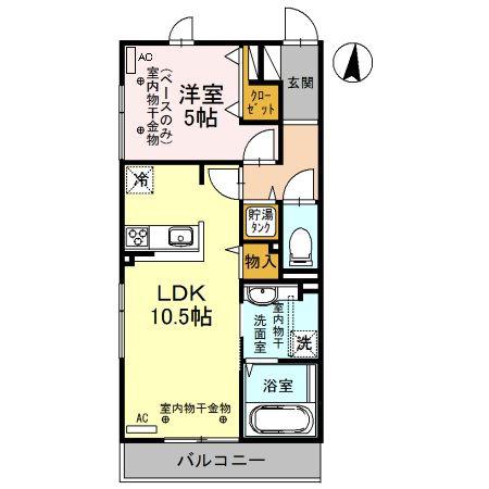 ＩＲいしかわ鉄道 金沢駅 バス乗車時間：26分 最寄りバス停で下車 徒歩3分 3階建 築11年(1LDK/2階)の間取り写真