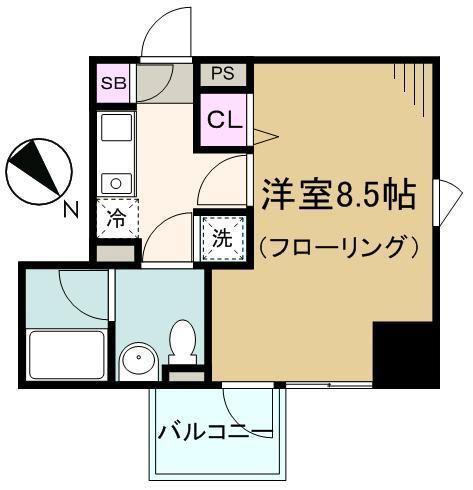 ラ・シャトン西早稲田(1K/8階)の間取り写真