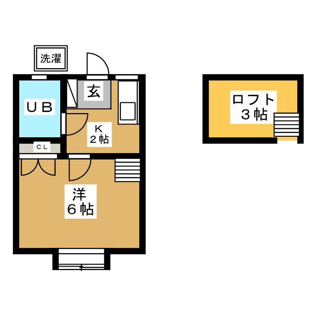 クレストホームズ舞浜(1K/2階)の間取り写真