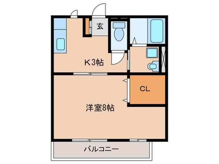 フォルツ大宮(1K/1階)の間取り写真