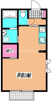 ベルフルール北町(ワンルーム/2階)の間取り写真
