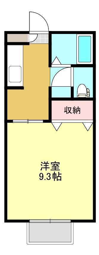 M・Kヴィレッジ(1K/1階)の間取り写真