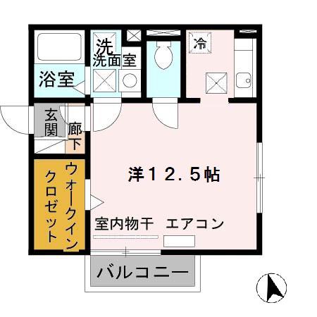 フォースクエア岡田(ワンルーム/1階)の間取り写真