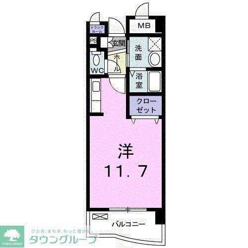 高染IX館(ワンルーム/3階)の間取り写真