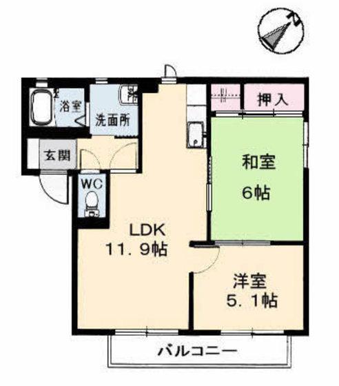 エクセルハイツ(2LDK/2階)の間取り写真