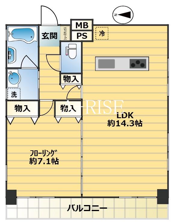 グリーンヒル(1LDK/2階)の間取り写真