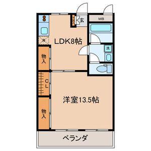 ヨイマンション(1LDK/4階)の間取り写真