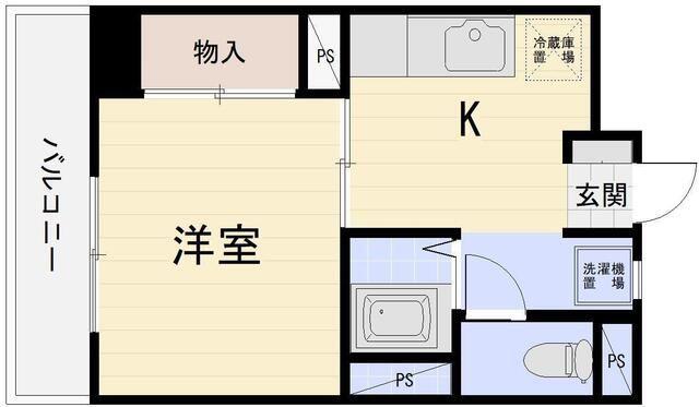 リバーコート(1DK/5階)の間取り写真