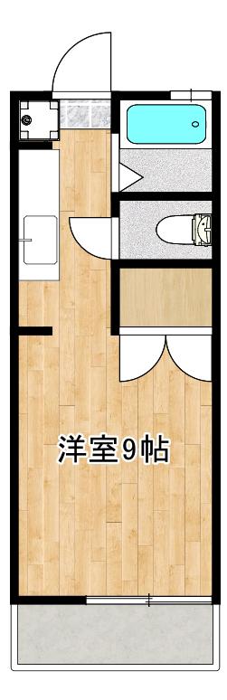 ルクール2(ワンルーム/1階)の間取り写真