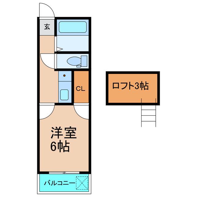 リッチモンド藤塚(1K/2階)の間取り写真