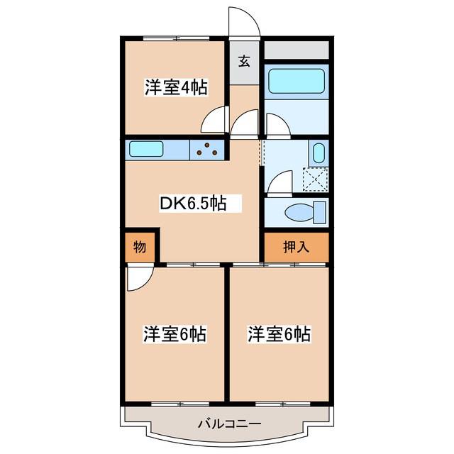MAISON BLOOM(3DK/2階)の間取り写真