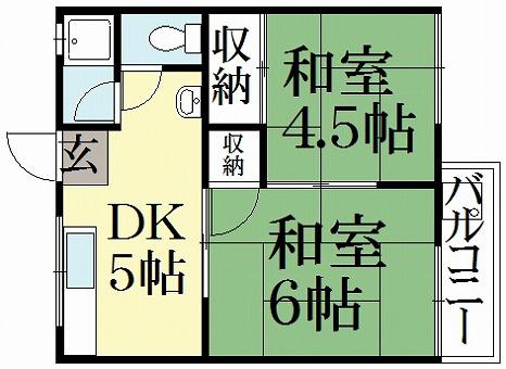 三宅ラクシャリーホームズ(2K/2階)の間取り写真