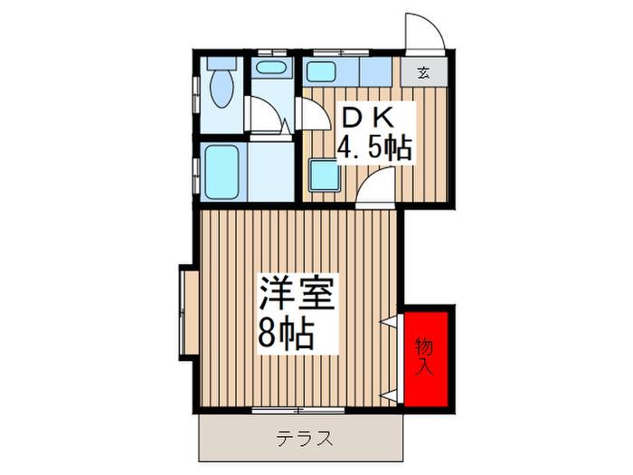 サンハイツ遠藤(1DK/1階)の間取り写真