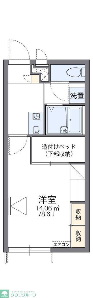 レオパレスボヌールII(1K/1階)の間取り写真