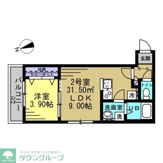 ＪＲ常磐線 馬橋駅 徒歩9分 3階建 築5年(1LDK/3階)の間取り写真