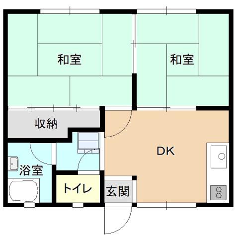 コーポ川本(2DK/1階)の間取り写真