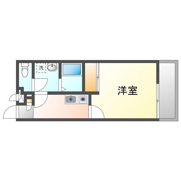 クレイノアーク浦西(1K/1階)の間取り写真