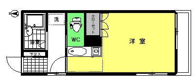 グリーン麗衣(ワンルーム/2階)の間取り写真
