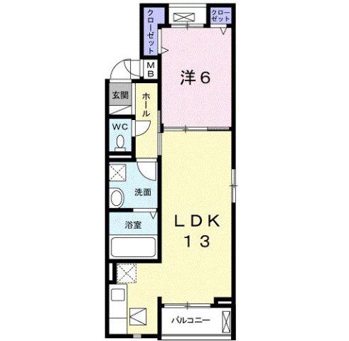 サンテールIV(1LDK/1階)の間取り写真