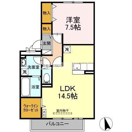 スワロウテイル(1LDK/3階)の間取り写真