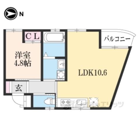 チャトラ(1LDK/2階)の間取り写真