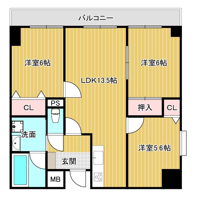 ステラハイム(3LDK/2階)の間取り写真