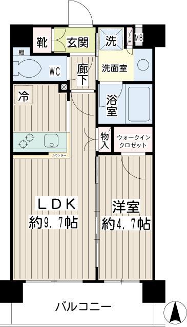 エクセル武蔵小杉(1LDK/5階)の間取り写真